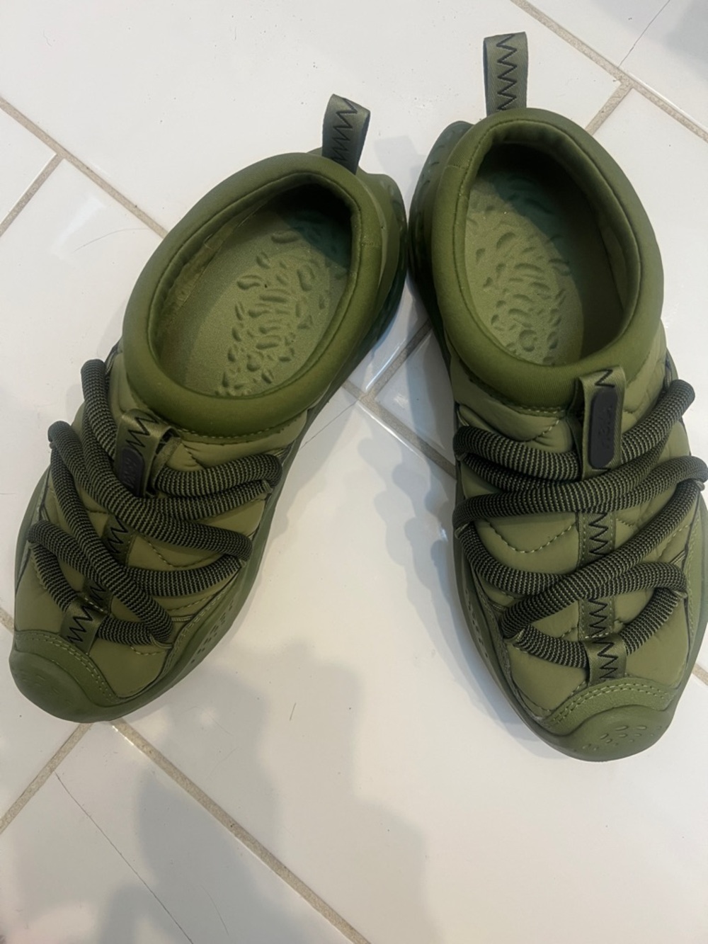 Hoka Women’s Olive Green Slip-On Sneakers